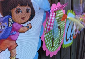 Dora Happy Birthday Banner Dora Happy Birthday Banner In Pink Light Blue by