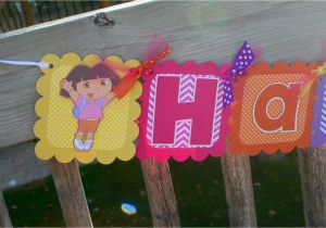 Dora Happy Birthday Banner Dora the Explorer Banner Dora Birthday Banner by Angiesdesignz