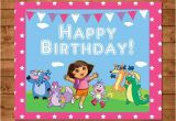 Dora Happy Birthday Banner Dora the Explorer Printable Birthday Sign Pink Dora Birthday