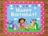 Dora Happy Birthday Banner Dora the Explorer Printable Birthday Sign Pink Dora Birthday