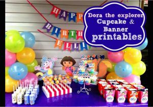 Dora Happy Birthday Banner How to Make Dora the Explorer Cupcake toppers Happy
