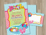Double Sided Birthday Invitations Double Sided Pool Party Birthday Invitation Diy Card Pool