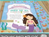 Double Sided Birthday Invitations Mermaid Birthday Invitations Mermaid Party Invitations 5