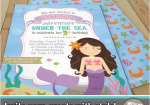 Double Sided Birthday Invitations Mermaid Birthday Invitations Mermaid Party Invitations 5