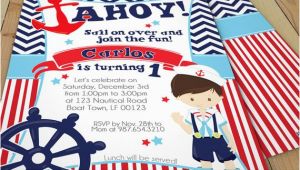 Double Sided Birthday Invitations Nautical Birthday Invitations Nautical Party Invitations