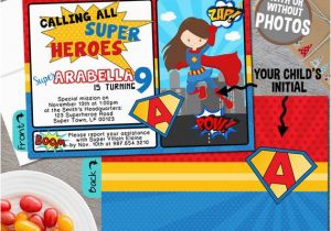 Double Sided Birthday Invitations Superhero Birthday Invitations Superhero Party