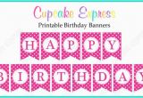 Download Printable Happy Birthday Banner Instant Download Diy Hot Pink Birthday Party Printable
