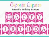 Download Printable Happy Birthday Banner Instant Download Diy Hot Pink Birthday Party Printable
