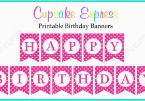 Download Printable Happy Birthday Banner Instant Download Diy Hot Pink Birthday Party Printable