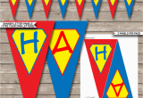 Download Printable Happy Birthday Banner Superhero Party Banner Template Birthday Banner