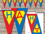 Download Printable Happy Birthday Banner Superhero Party Banner Template Birthday Banner