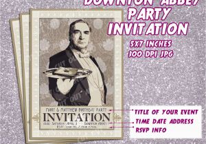 Downton Abbey Birthday Card Downton Abbey Party Invitation Card Printable Invitation Card