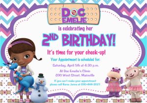 Dr Mcstuffins Birthday Invitations Doc Mcstuffins Birthday Party Invitation by Prettypaperpixels