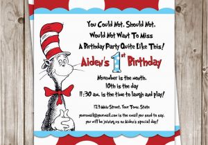 Dr Seuss 1st Birthday Invitations Dr Seuss Birthday Invitation 25 00 Via Etsy Daniels