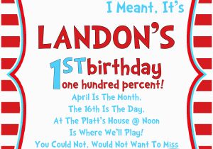 Dr Seuss 1st Birthday Invitations Dr Seuss Birthday Invitations Wording Free Invitation