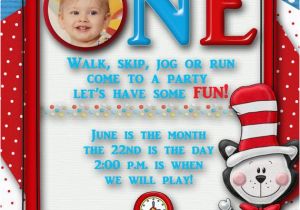 Dr Seuss 1st Birthday Invitations Dr Seuss Birthday Party Invitation Custom First Birthday