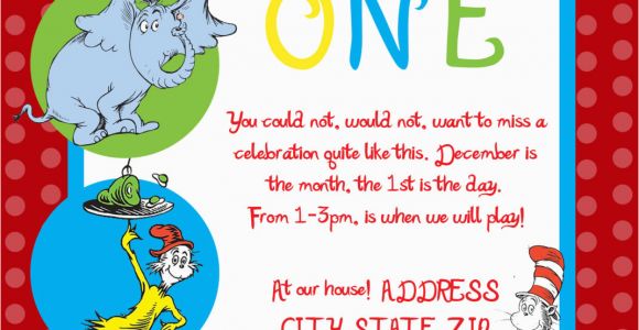 Dr Seuss 1st Birthday Invitations Dr Seuss First Birthday Party Invitation by Sdgraphicdesign