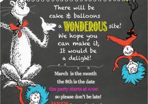 Dr Seuss 1st Birthday Party Invitations 25 5×7 Dr Seuss 1st Birthday Chalkboard by Paperielanedesigns