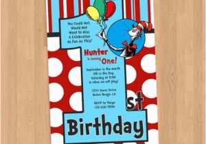 Dr Seuss 1st Birthday Party Invitations Dr Seuss 1st Birthday Invitation Diy Printable