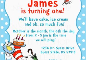 Dr Seuss 1st Birthday Party Invitations Dr Seuss Birthday Invitations Wording Free Invitation