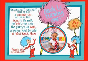 Dr Seuss Birthday Invite Birthday Invitation Dr Seuss theme