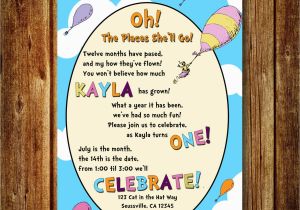 Dr Seuss Birthday Invite Dr Seuss Birthday Invitation Digital