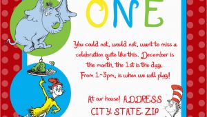 Dr Seuss Birthday Invite Dr Seuss First Birthday Party Invitation by Sdgraphicdesign