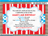 Dr Seuss Birthday Invites Dr Seuss Party Invitations Birthday Party Template