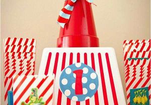 Dr Seuss First Birthday Decorations Kara 39 S Party Ideas Dr Seuss Boy Girl Cat In the Hat 1st