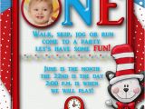 Dr Seuss First Birthday Invitations Dr Seuss Birthday Party Invitation Custom First Birthday