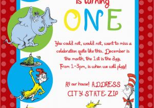 Dr Seuss First Birthday Invitations Dr Seuss First Birthday Party Invitation by Sdgraphicdesign