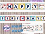 Dr Seuss Happy Birthday Banner Dr Seuss Birthday Banner Sale Instant Download Printable