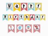 Dr Seuss Happy Birthday Banner Dr Seuss Happy Birthday Banner Printable by Bellepapermarket