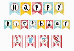 Dr Seuss Happy Birthday Banner Dr Seuss Happy Birthday Banner Printable by Bellepapermarket