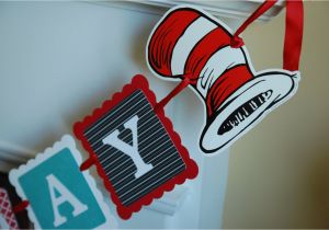 Dr Seuss Happy Birthday Banner Dr Seuss Inspired Happy Birthday Banner Cat In the Hat Dr