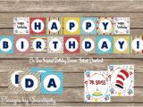 Dr Seuss Happy Birthday Banner Serendipitybellabows On Etsy