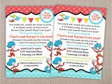 Dr Seuss Twin Birthday Invitations Dr Seuss Birthday Party Invitation Thing 1 Thing 2 Party