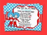 Dr Seuss Twin Birthday Invitations Dr Seuss Thing 1 Thing 2 Twin Invitation Baby by