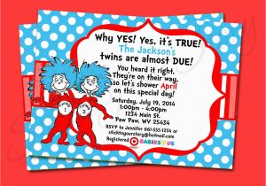 Dr Seuss Twin Birthday Invitations Dr Seuss Thing 1 Thing 2 Twin Invitation Baby by