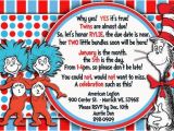 Dr Seuss Twin Birthday Invitations Dr Seuss Thing Thing Twin Baby Shower Invitation Shops