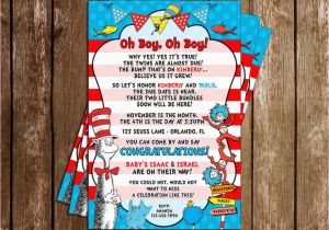 Dr Seuss Twin Birthday Invitations Novel Concept Designs Boy Oh Boy Dr Seuss Twins