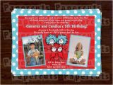 Dr Seuss Twin Birthday Invitations Personalized Dr Seuss Thing 1 and Thing 2 Twins Happy