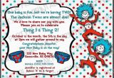 Dr Seuss Twin Birthday Invitations Printable Dr Seuss Baby Shower Invitations for One Baby