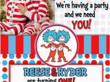 Dr Seuss Twin Birthday Invitations Twin Birthdays and Birthday Invitations On Pinterest