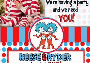 Dr Seuss Twin Birthday Invitations Twin Birthdays and Birthday Invitations On Pinterest