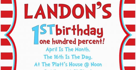 Dr Suess Birthday Invites Dr Seuss Birthday Invitations Wording Drevio Invitations