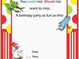 Dr Suess Birthday Invites Free Printable Dr Seuss First Birthday Invitations