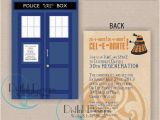 Dr who Birthday Invitations Doctor who Tardis Tardis Double Sided From Distinkdesigns On