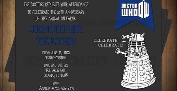 Dr who Birthday Invitations Novel Concept Designs Doctor who Birthday Invitations