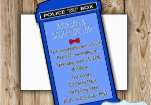 Dr who Birthday Invitations Personalized Doctor who Party Invitation Doctor who